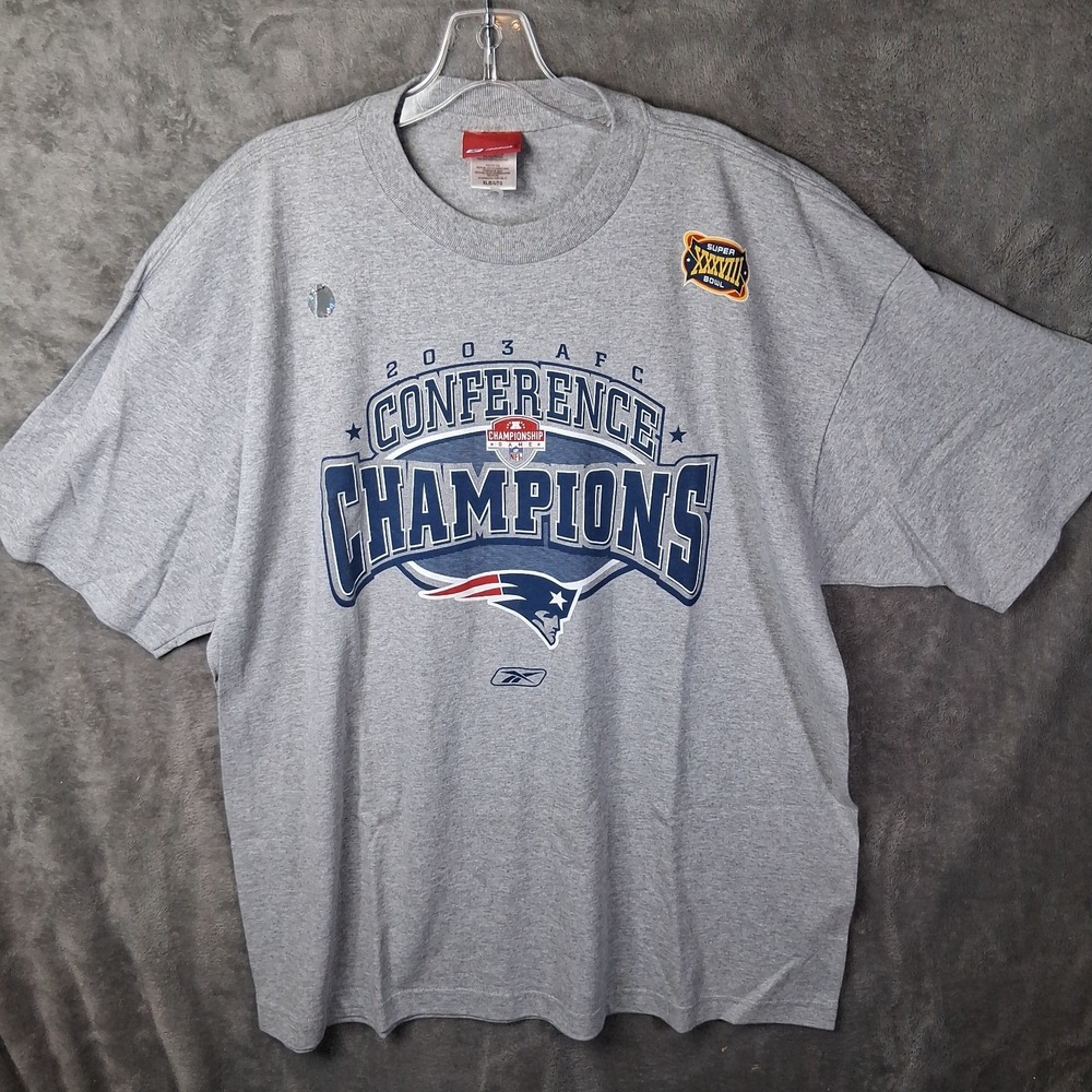 New Vintage NFL Reebok Shirt Men Size XL New England Patriots 2003 AFC Champions
